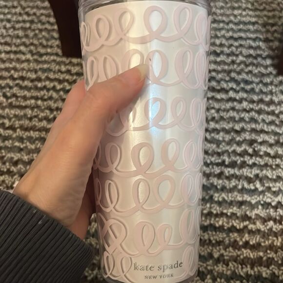 Kate Spade Pink Heart Knot Insulated 16oz Tumbler Cup BPA Free - Picture 3 of 8